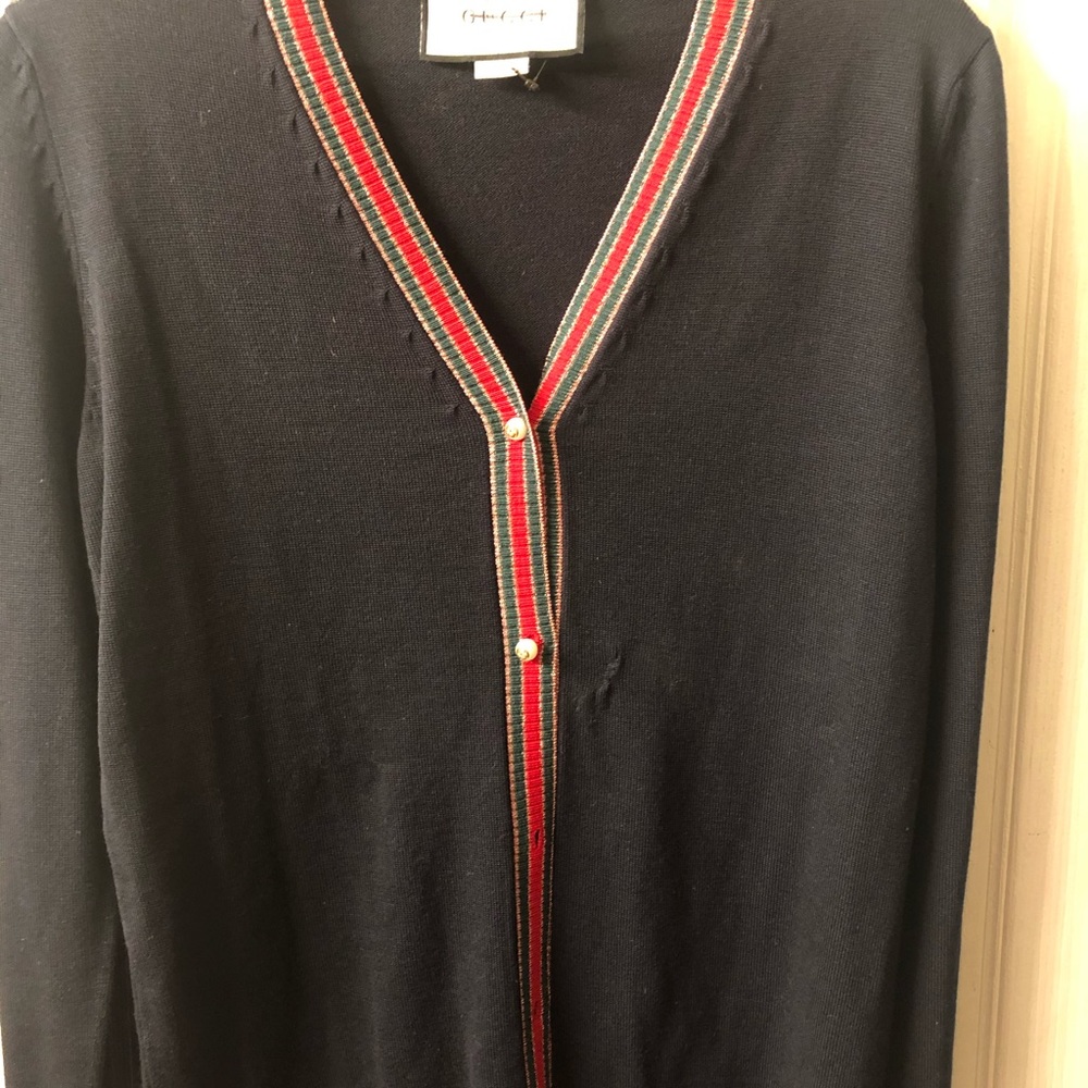 Gucci v-neck Merino Wool Cardigan Medium - Picture 2 of 6
